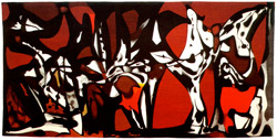 King Lear>, 1962, tapisserie de Mario Prassinos, 300 x 600 cm, tissée en haute lisse dans les ateliers des Gobelins à  Paris. Collections Mobilier National. Photo Philippe Sébert