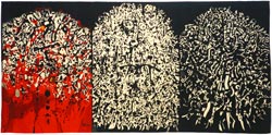 Mario Prassinos, tapisserie Les 3 P., 1970 photo T.Rye ADAGP Paris 2019
