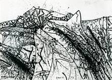 Mario Prassinos, Alpilles, encre sur papier, 1975